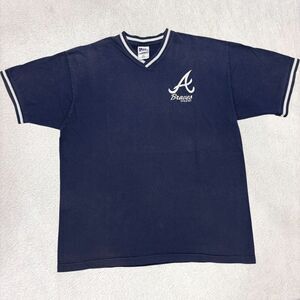 Vintage 1997 Pro Player Atlanta Braves MLB Blue Shirt XLarge Jersey Style V Neck